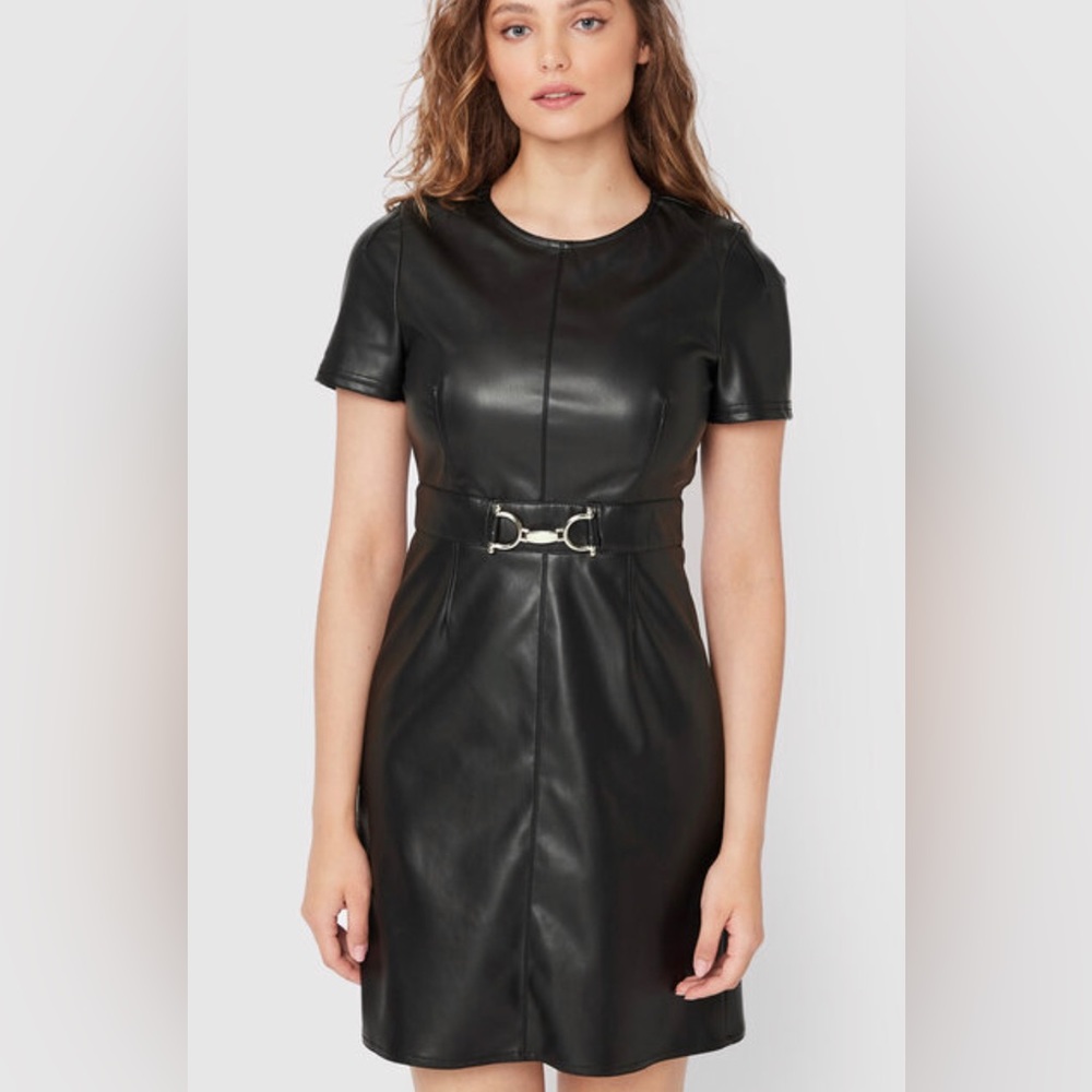 Marella | Avocado Mini Dress in Faux Leather